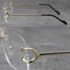 2022 Nouveau Designer C Décoration Métal Sans Monture Carré Cadres Femmes Lunettes 0344O 001 M C57G23AK Cadre Or 18K Optique Mâle et Femelle Mode Lunettes Taille 57 19-145MM