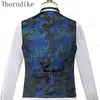 Thorndike Navy Blue Jacquard di alta qualità Perfect Wedding s Italian Design Custom Made Men Suit Blazer 220705