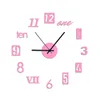 40cm DIY Wall Clock Modern Frameless 3D Mirror Clocks for Living Room Bedroom Office Home and Kitchen Decor