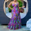 Casual Dresses African For Women Elegant Dashiki Summer Spaghetti Straps Maxi Dress Ladies Fairy Long 3XL till 5xlcasual342t