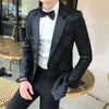 Blazer Hombre رجل يتأهل سترة السترة سترة الشؤون التجارية الطباعة رجل واحد دعوى فضفاضة معطف chaqueta hombre الرسمي 220409