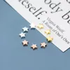 Andra 1st 925 Sterling Silver Electropated Gold Ritning Star Spacer Pärlor 4,5 mm 6,5 mm Pretty S925 Separator DIY Jewelry Edwi22