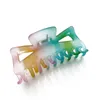 New Design Gradient Rainbow Jelly Catch Shark Tooth Large Hair Claw Clips for Women Girl Hair Accessories Wholesale