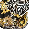 Scialli di raso di moda 180X90CM Telo mare Sciarpe con stampa leopardata Bandane Sciarpe di seta lunghe quattro stagioni