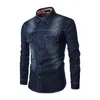 Chemises décontractées pour hommes Mode Hommes Denim Chemise À Manches Longues Plus Taille Coton Jeans Cardigan Slim Fit Hommes Deux Poches Tops Vêtements M-6XLMen's