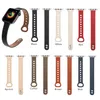 Cintura esbelta de couro duplo unhas lisadas de faixa de faixa de faixa de banda de fit iwatch série 7 6 se 5 4 3 para apple watch 38 40 41 42 44 45mm de pulseira