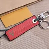 Letter Keychain Designer Couple Key Chain Metal Spring Buckle Leather Design Fashion Men Womens Bags Car Pendants