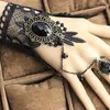 Fili di perline 1PC Fashion Style Women Handmade Black Rose Lace Flower Drop Bracciale Slave Set Lolita Gothic Ball Retro Bridal Lars22