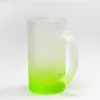 16oz Sublimation Frosted Gradient Peer Glass 핸들 맥주 컵 마시는 안경 Z11로 텀블러 여름 음료웨어를 할 수 있습니다.