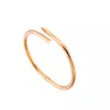 Personnalité Amour Bracelet Sans Perceuse Ongles Mode Femme Manchette Bracelet Galvanoplastie Or 18K 3 Couleur Designer Bijoux