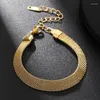 Link Chain Gold Stainless Steel Mesh Belt Bracelet For Women Men Trendy Weave Fashion Hand Jewelry Gift Trum22