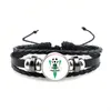 Charm Bracelets Sparta Praha Fotbal Charms Leather Bracelet Hand-woven Snap Men And Women Accessories JewelryCharm Inte22