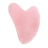 Acessórios Natural Rosa Quartz Stone Guasha Facial Rosto Pescoço Corpo Gua Sha Massager Massager Cuidado com os olhos Massagem