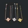 Gemstone Single Flower Four Leaf Clover Bracelet Chain Fashion Woman Bracelet Designer Jewelry Stainless Steel 18K Gold Plated