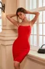 Casual Dresses Crystal Backless Bandage Dress 2022 Summer Women Red Bodycon Sexig Party Evening Club Outfits Crystcasual Party Crystcasual