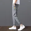 Męskie spodnie Mannen Casual Broek Lente Zomer Mode Ademende Elastische Koreaanse Sport Homme Kleding Regular Mens Pantsmen's Drak22