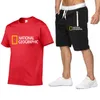 Baumwolle Kurzarm T-Shirt Shorts Zweiteiliger Herren NATIONAL Geographic Indication Anzug Freizeit Sportbekleidung Fitnessanzug S2XL 220608