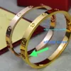 gold Love bangle series real gold 18 K never fade 16-19 size With counter box certificate official replica highest quality luxury brand vintage for man bracelet ladies