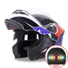 Motorcykelhjälmar män modular vänd upp casco motorcyklist dubbel visir vindtät racing capacetes moto accesorios