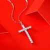 0.9CT D Couleur Moissanite Croix Collier Passé Le Test De Diamant S925 Argent Fine Jewelry Party Cadeau D'anniversaire