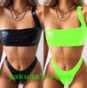 mode bikini costume taille haute motif léopard panneau une pièce bandage ajouré pentagramme transparent ensembles de maillots de bain yakuda flexible élégant