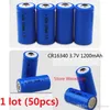 50pcs 1 lot batteries 16340 CR123A 3.7V 1200mAh lithium li ion Rechargeable Battery 3.7 Volt li-ion