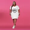 Women plus size mini casual dresses sexy club stylish elegant L-5XL print letter v-neck short sleeve pencil dresses holiday eveninig party wear beachwear plain 02131