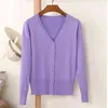 Cardigan coréen à col en v pour femme, tricoté à manches longues, boutons amples, manteau fin, printemps 2020, Zy3603