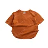 T-shirt a maniche corte per bambini estivi T-shirt Top in cotone color caramella Abbigliamento per magliette per neonati e ragazze