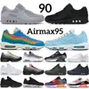 95s Rinnande skor f￶r m￤n Airmax 95 Max Air 90 Triple Black White Neon Bred Blue Chill Infrared Womens Mens Sports Sneakers Trainers Tennis Storlek 5.5-12