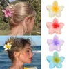 Gradient Acrylic Hair Claw Clip for Women Girls Sweet Flower Hair Claws Clips Shark Hairpin Barrettes Headwear Hair Accessories