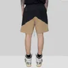 ファッションブランドデザイナーショーツRhudeレター2色ステッチドローストリングルーズメンズとレディースのショートパンツカプリ
