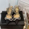 Wholesale High Heels for Women 2022 Rhinone Fashion Bow Summer Pointed Sexy Designer Cross-Tie Prom Crystal Sandalias Mujer G220425