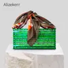 Evening Bag Vintage Acrylic Woven Beach Bag for Women Summer New Handmade Scarf Hollow Out Shoulder Vacation Square Clutch Purse 220622