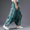 Ethnic Clothing Summer Style Catch Dyed Trousers Cotton Linen Country Tide Chinese Literature Art Loose Big Crotch Pants Elastic WaistEthnic