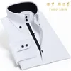 Casual zijden katoenen overhemd voor heren, strijkvrij, button-down slim fit, luxe bruiloft, zakelijk feestblouse 220516