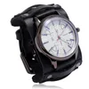 Echte Lederzeiger Uhr für Männer Armbänder Frauen Mann Armreifen Breite Gürtel Punk Vintage Retro Boho Geschenk Schmuck 220622