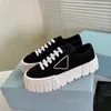 Designer Shoes Track Trainer Double Wheel Nylon Gabarline Sneakers Chunky Waterproof Platform Canvas Casual Shoe Sneaker Rubber Sole Lace-up Sport Trainers