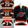 Mhher رجل إمرأة أطفال تخصيص ECHL فورت واين KOMETS 79 Kayleigh Schrock 22 Jamie Schaafsma 100٪ التطريز رخيصة الهوكي الفانيلة الهدف