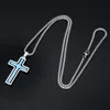 Pendant Necklaces Cottvo4 Colors Stainless Steel Rotatable Bible Cross Multilayer Necklace Unisex Box Chain Christian Faith JewelryPendant