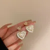 Ciondola il lampadario New Pearl Heart Orecchini per le donne Regalo squisito Gioielli in zircone AAA Orecchini a fiore