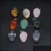 Pendant Necklaces Pendants Jewelry 5Pcs Mix Color Natural Stone Skl Shape Agts Charms For Women Diy Je Dhevz