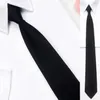 mens black clip on tie