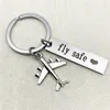 Keychains Diy roestvrij staal sleutelhanger veilig paar cadeau vliegtuig sleutelhanger tas accessoires autoring hanger Travel Keyring diykeychains keyc