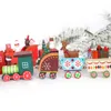 クリスマス装飾ホームサンタクロースギフトノエル4ノット2022年クリスマスデコーリストマスのためのナビダッド木製電車の装飾装飾