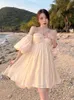 Robes décontractées Été Fée Plage Courte Robe De Soirée Femmes Sangle Y2k Mini Femme Élégante Une Pièce Coréenne Vintage ChicCasual