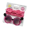 Hair Accessories 2 Pcs/Set Anti-UV Cartoon Glasses Knotted Bow Printing Headband Children Baby Sunglasses Band Kit Kids Po Props