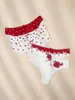 Intimo da donna Plus Size 5pack Strawberry Print Panty E1hx#Donna