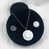 Earrings & Necklace Stainless Steel Fashion Sweet Moon Silver Plated Jewelry Temperament Crescent Clavicle Chain Pendant Necklaces EarringsE