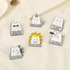Cartoon Cat Elaw Pin Booch Ik ben prima QUOTE Metal Cute Animals Badge Rapel Kleding Sieraden Gift Backpack Hat Cadeau voor vrienden